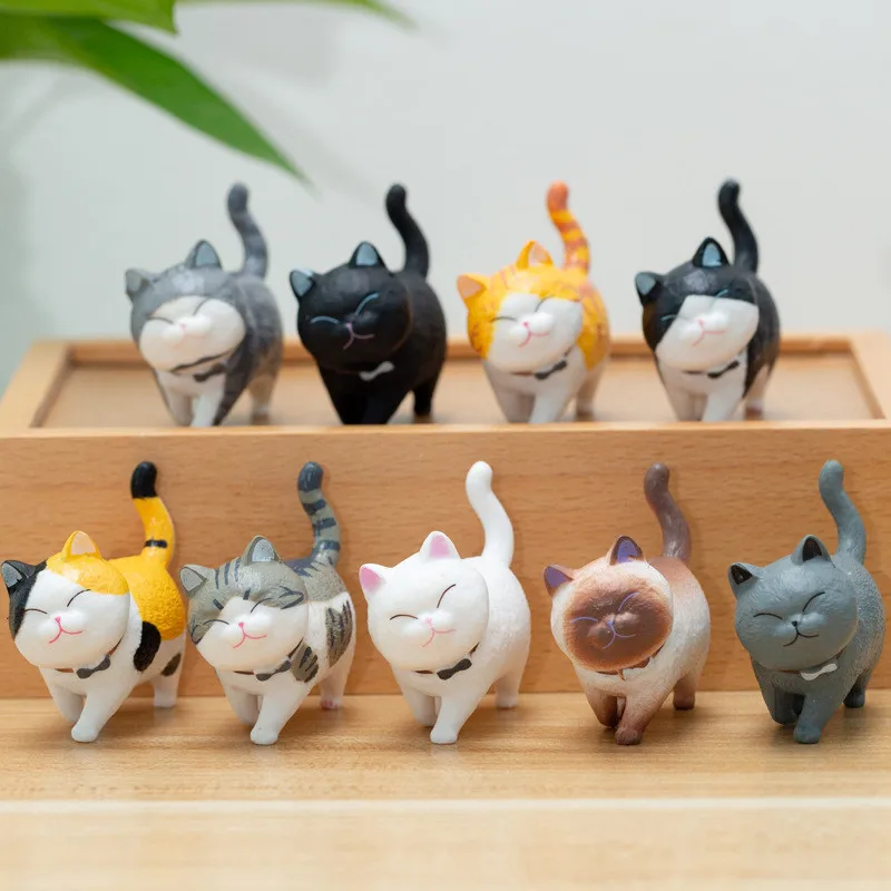 

18PCs/Set Cute Cat Ornaments Kawaii Bell Kitten Fairy Garden Figurines Accessories Home Decoration Desktop Model Birthday Gifts