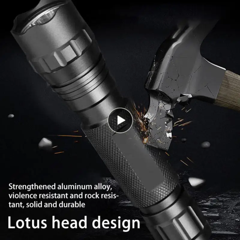 

Aluminium Alloy Outdoor Torch Large Capacity Abs Self-defense Flashlight Smart Fast Charging Tent Lantern Led Riding Hand Light