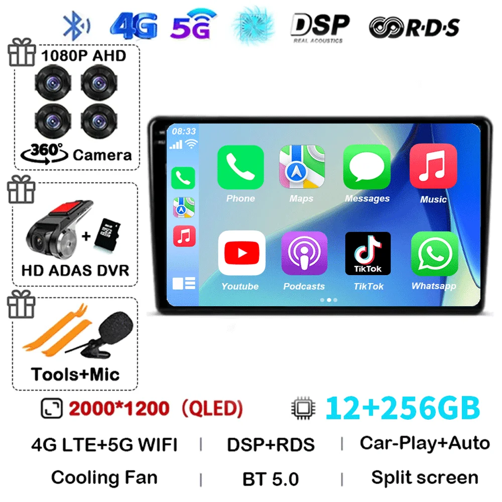 

Android 15 Carplay для Citroen Berlingo 2 B9 Peugeot Partner 2008 2009 2010-2022 Мультимедийный автомобильный радиоплеер DSP WIFI + 4G Стерео