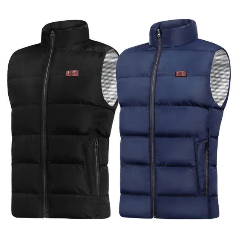 

USB Men Winter Electric Heated Sleeveless Jacket 9 Areas Heated Vest Jacket Outdoor Fishing Hunting Waistcoat Hiking Vest