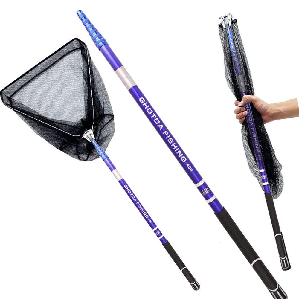 

GHOTDA 4M 3M 2.1M Telescoping Retractable Fishing Net Foldable Landing Net Pole Folding Landing Net for Fly Fishing Tackle