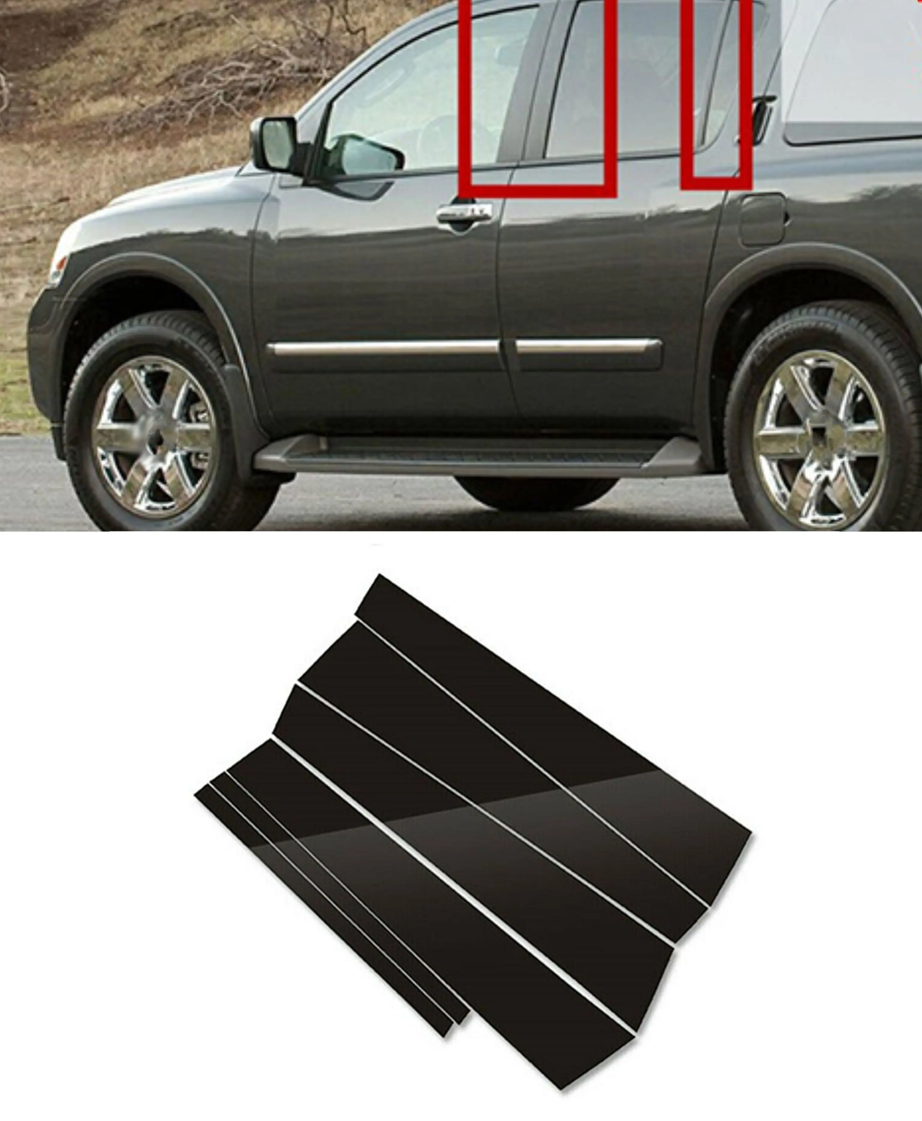 

6 шт. наклейки на стойки автомобиля, чехол для Nissan Armada 2005 2006 2007 2008 2009 2010 2011 2012 2013 2014 2015 аксессуары