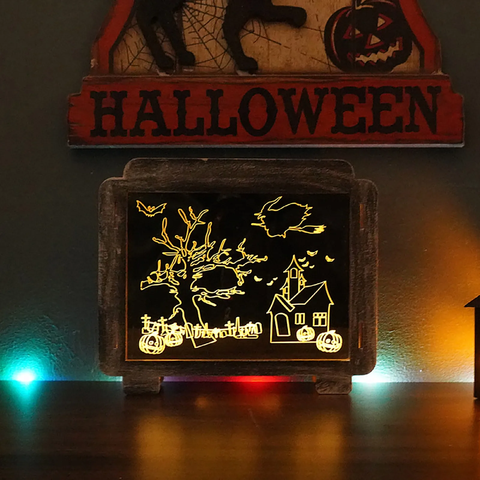 

Collection Of 6 Retro Style Decorative Halloween Wooden Desk Crafts Christmas Ornaments Religious Large Christmas Ornaments Set