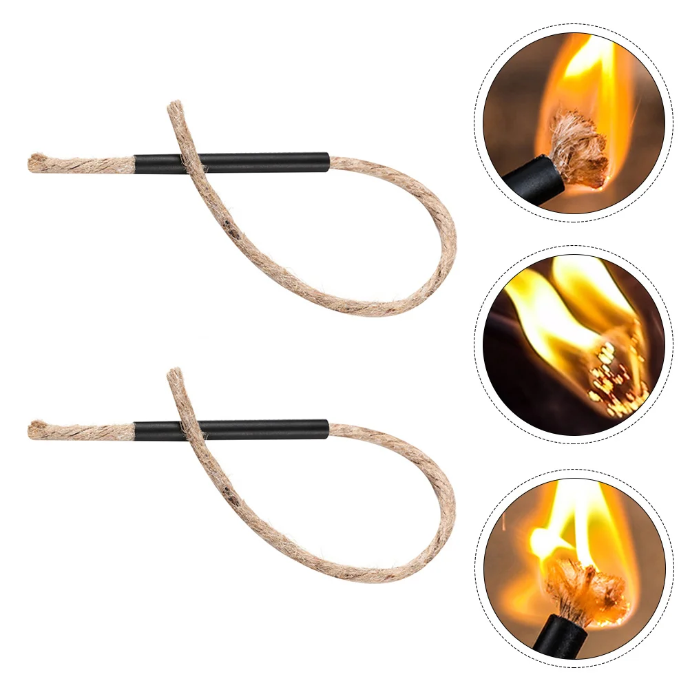 

4 Sets Survival Wick Lighter Fire Stick Flame Rope Camping Starter Tool Tinder Ropes Accessory