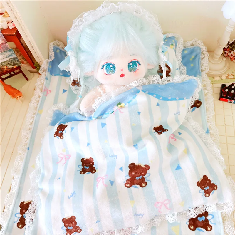 Doll Bed Sheet +quilt+pillow Dolls Accessories For Our Gener