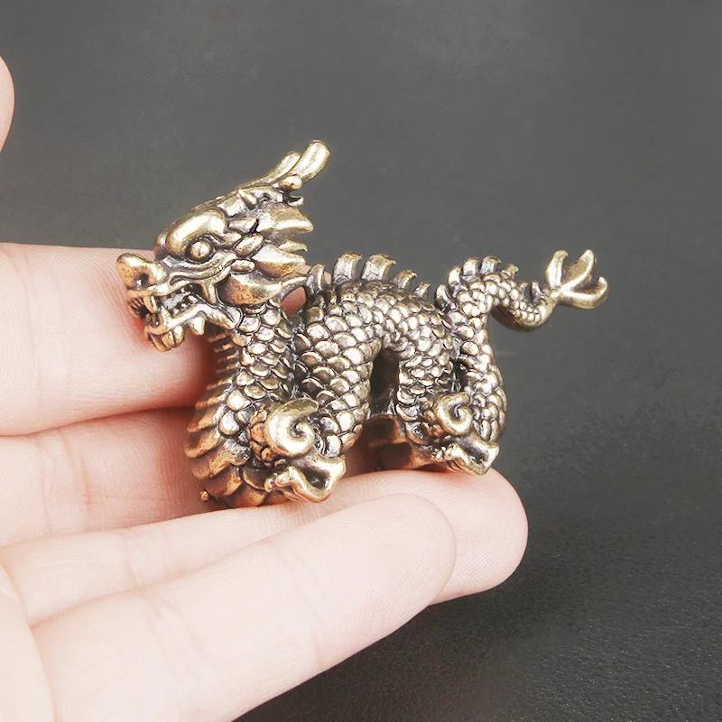 Латунные настольные украшения в виде дракона поделки китайского зодиака
