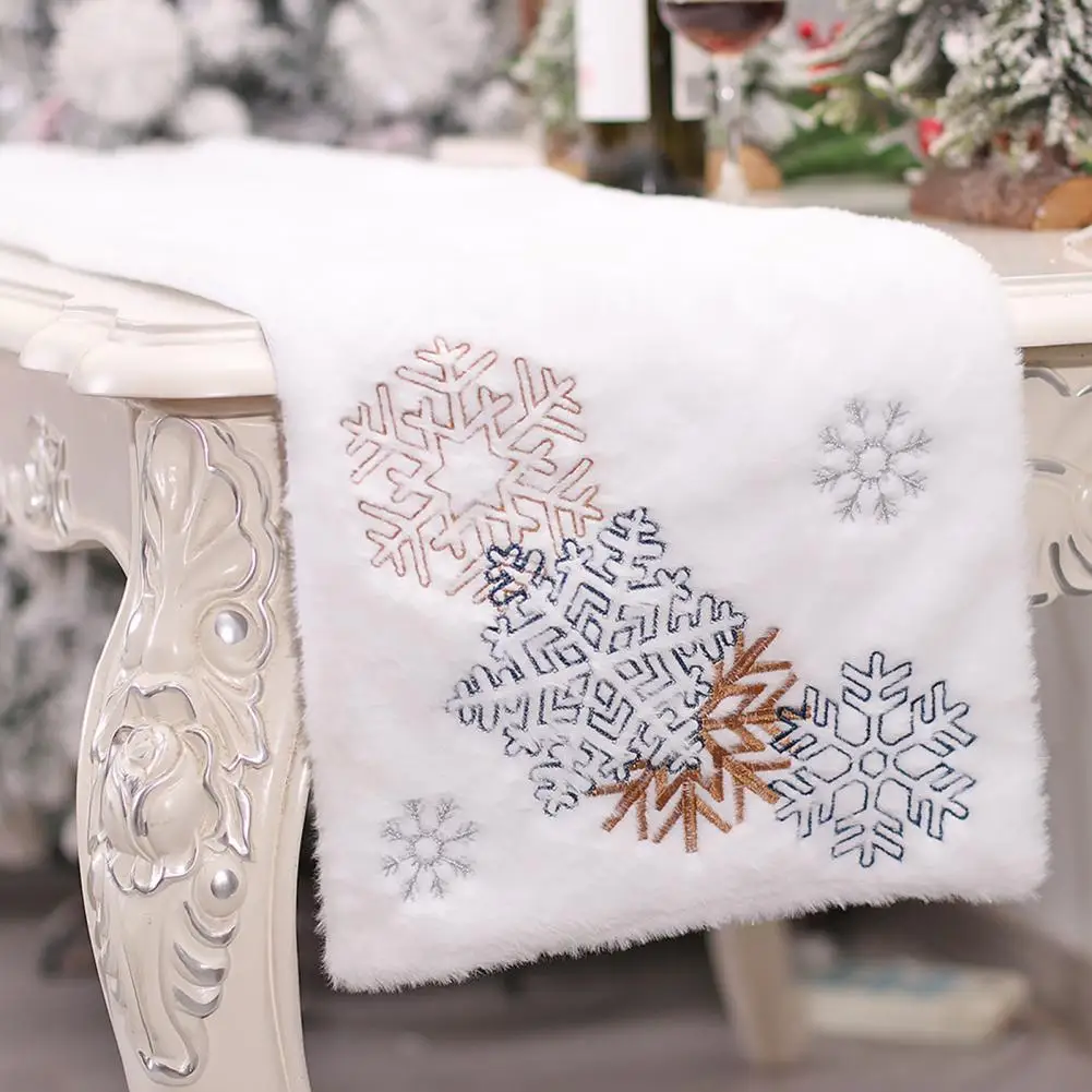 

Украшение для стола, уникальная многоразовая супер мягкая ткань, Рождественская тематическая Снежинка, столовая скатерть для столовой