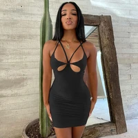 new hollow out sexy dress 2022 for women bodycon night out backless party dress summer club bandage elegant mini dress for women
