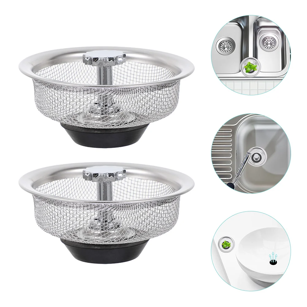 

Sink Drain Strainer Kitchen Stopper Basket Filter Plug Catcher Drainerbathtub Cover Bathroom Foo Steel Stainless Round Handled