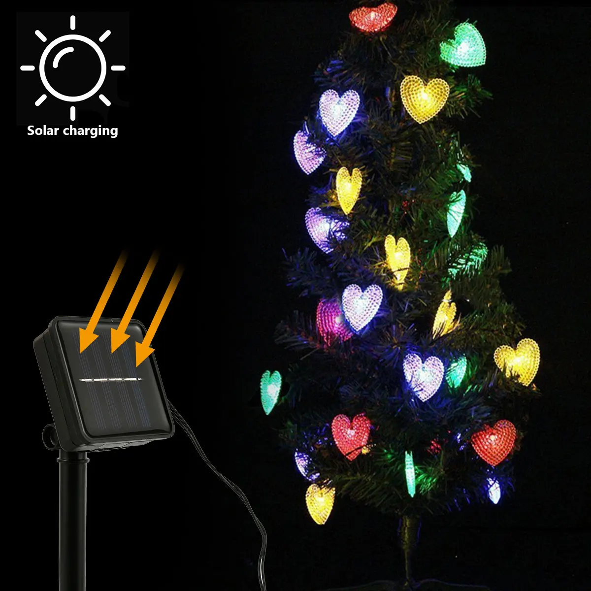 

Heart Shaped Solar Lights 30 LEDs Solar Powered Decorative Light Solar String Lights Garden Solar Lights Outdoor Decorative
