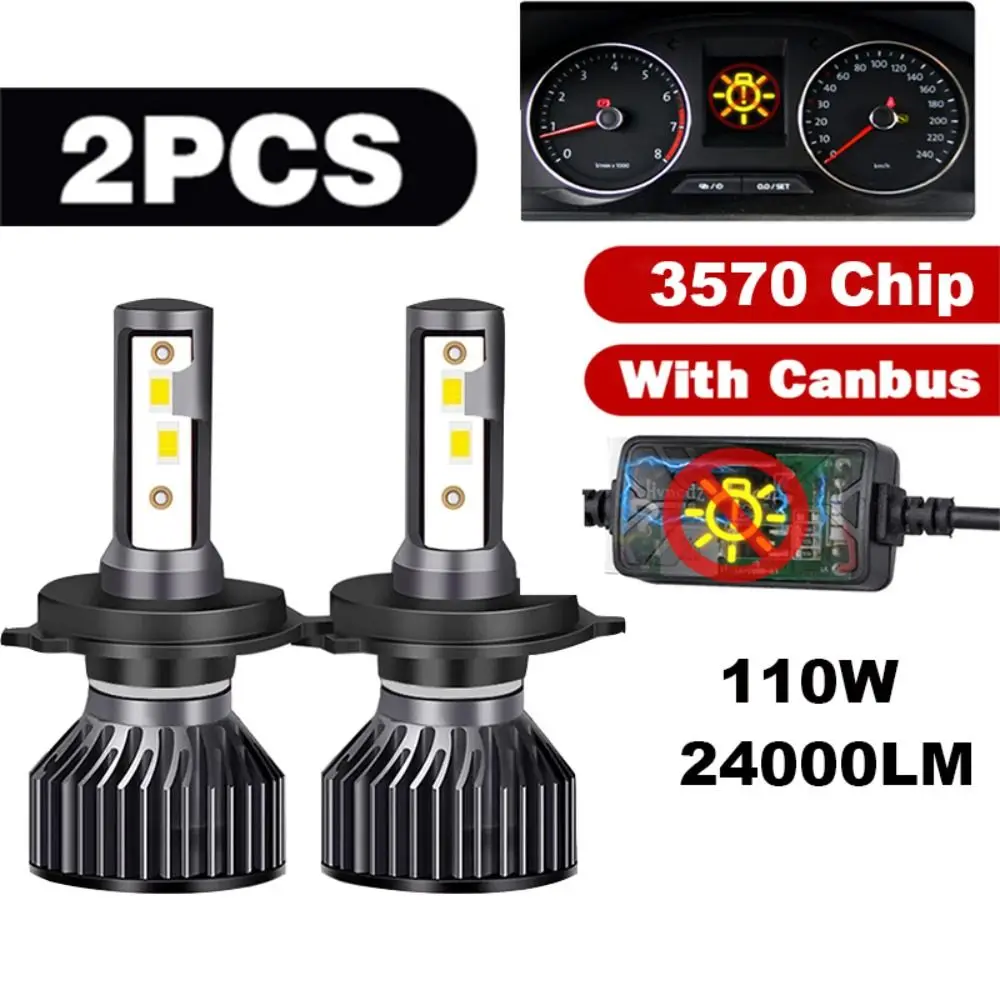

2pcs H4 H7 H11 6000K 110W 24000LM with Canbus Car Light Car LED Bulb Headlight Bulbs 3570 CSP