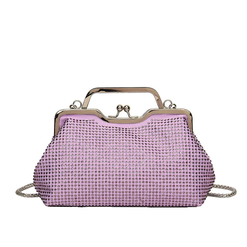 

Purple Women's Shoulder Bag Metal Chain Strap Crossbody Bag Lady's Handbag Delicate Elegant Bags