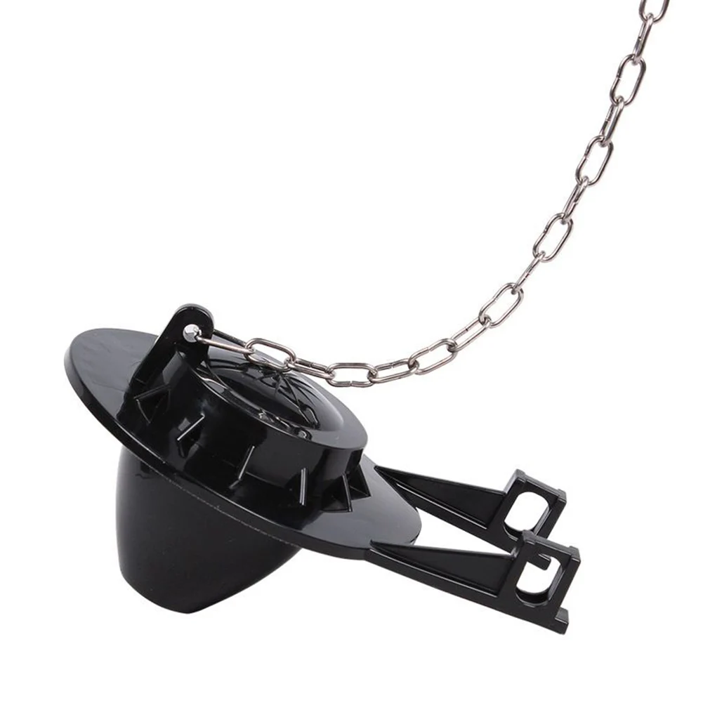 

1 Pcs Toilet Flapper 10.7 X10.7 Cm Black Brand New High Quality Long Lasting Flapper Save Water Stainless Chain