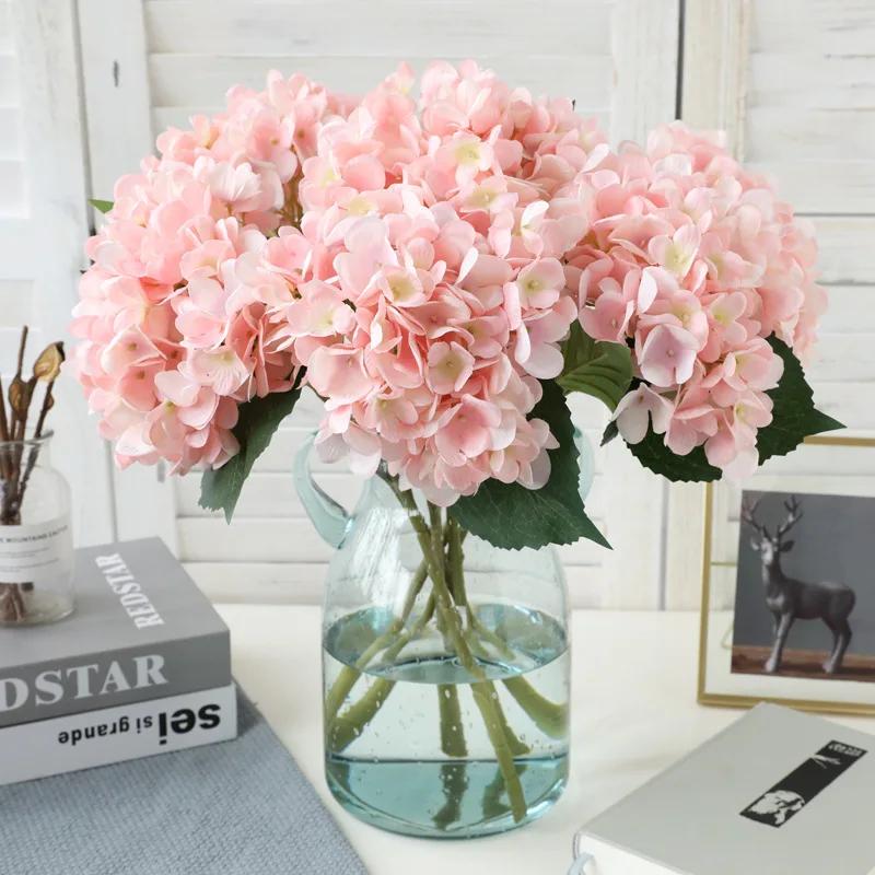 

1/5/10pcs Simulation hydrangea wedding flower silk flower arch road lead flower home decoration flower two-leaf hydrangea