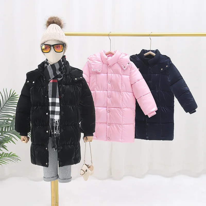 

Long Style Children Cotton Down Jackets Fashion Baby Boys And Girls Thick Warm Winter Waterproof Parka Coat Toddler Kids Clothes