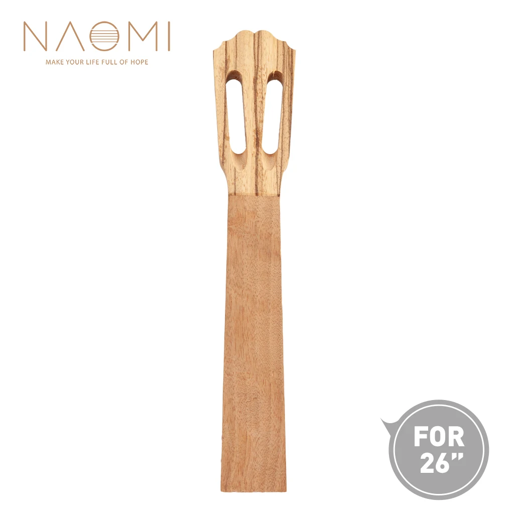 

NAOMI 26'' Classical Mahogany Ukulele Neck Zebrawood Veener Head For Tenor Ukulele Wave Shape Head Ukulele Parts