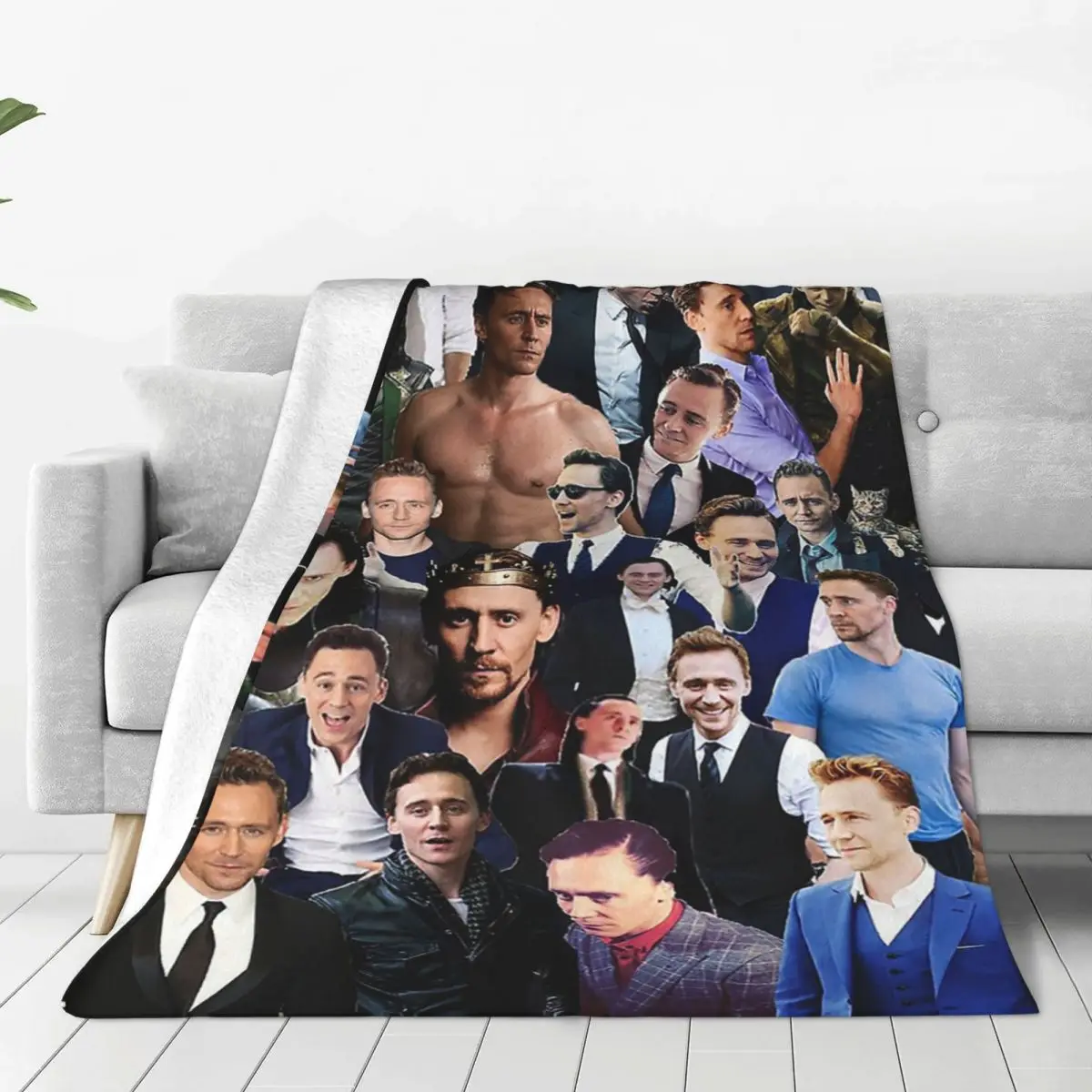 

Tom Hiddleston Collage Flannel Throw Blanket Aquarius Zodiac Thomas William Hiddleston Blanket for Sofa Car Soft Quilt