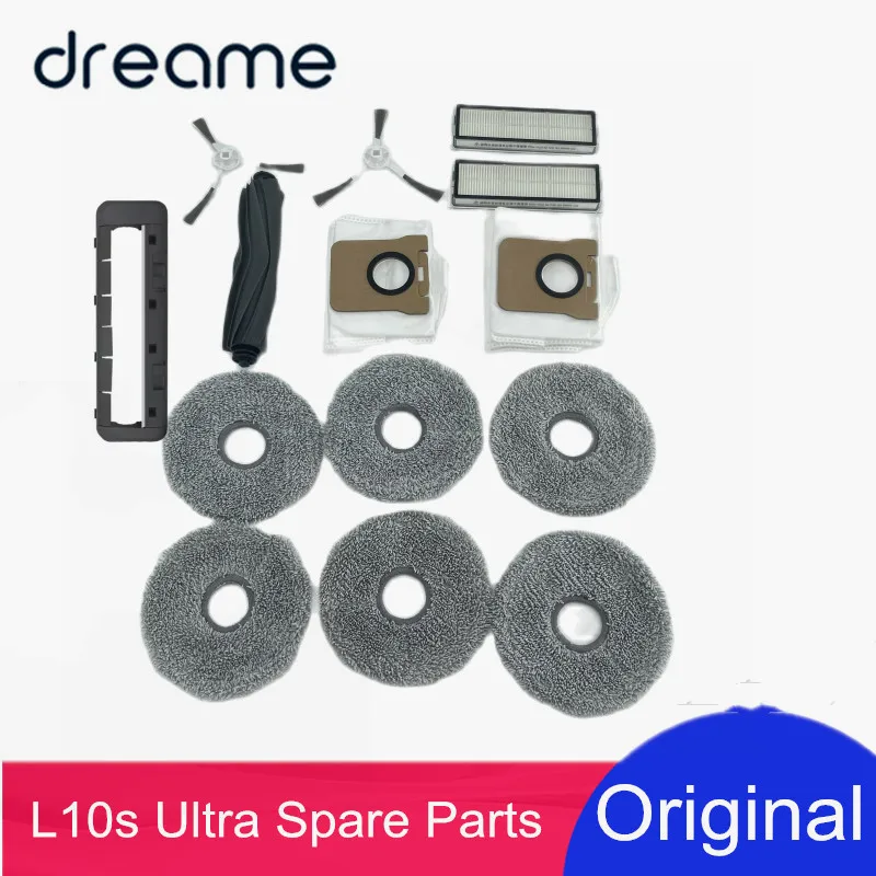 

Dreame Bot L10s Pro L10s Ultra Robot Vacuum Cleaner Original Accessories Parts, Main Brush/Side Brush/Cover/Filter/Detergent/Rag