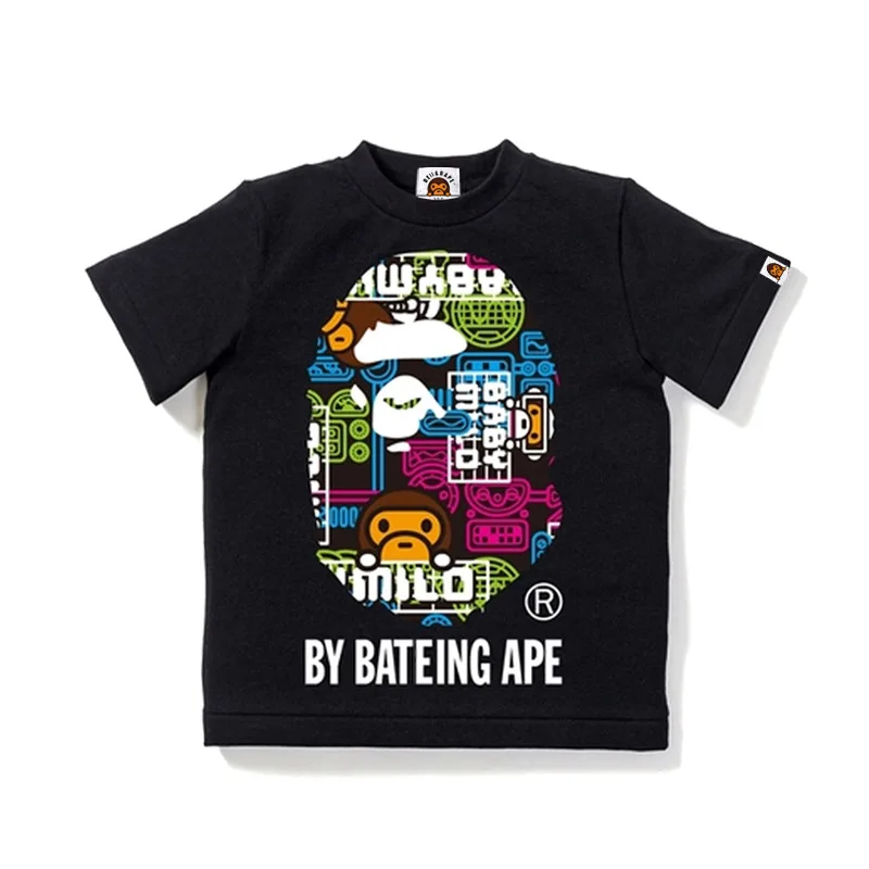 

2023 BEII&BAPE Fashion Brand Children's Classic Ape Head Letter Print Short Sleeve Parent-Child T-Shirt