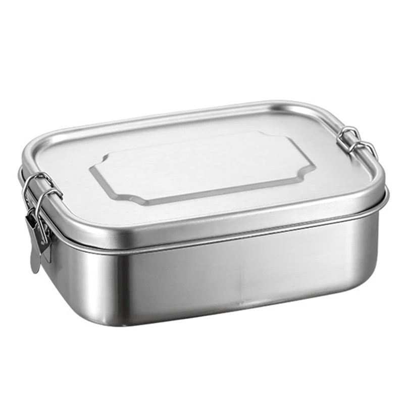 

1 PCS Proof Stainless Steel Bento Lunch Container Metal Bento Lunch Box For Kids Or Adults 2 Compartment Packing Box