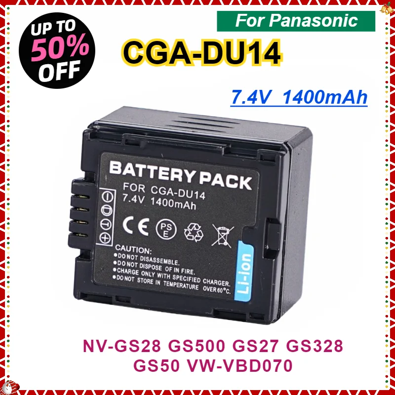 Фото 7,4 В 1400 мАч CGA-DU14 CGA-DU21 аккумулятор для камеры Panasonic NV-GS28 GS500 GS27 GS328 GS50 VW-VBD070 аккумуляторы CGR-DU06 CGR-DU07 №1