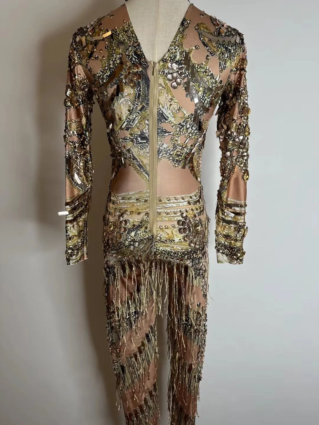 Женский костюм танцовщицы для сцены вечерней вечеринки роскошный комбинезон с