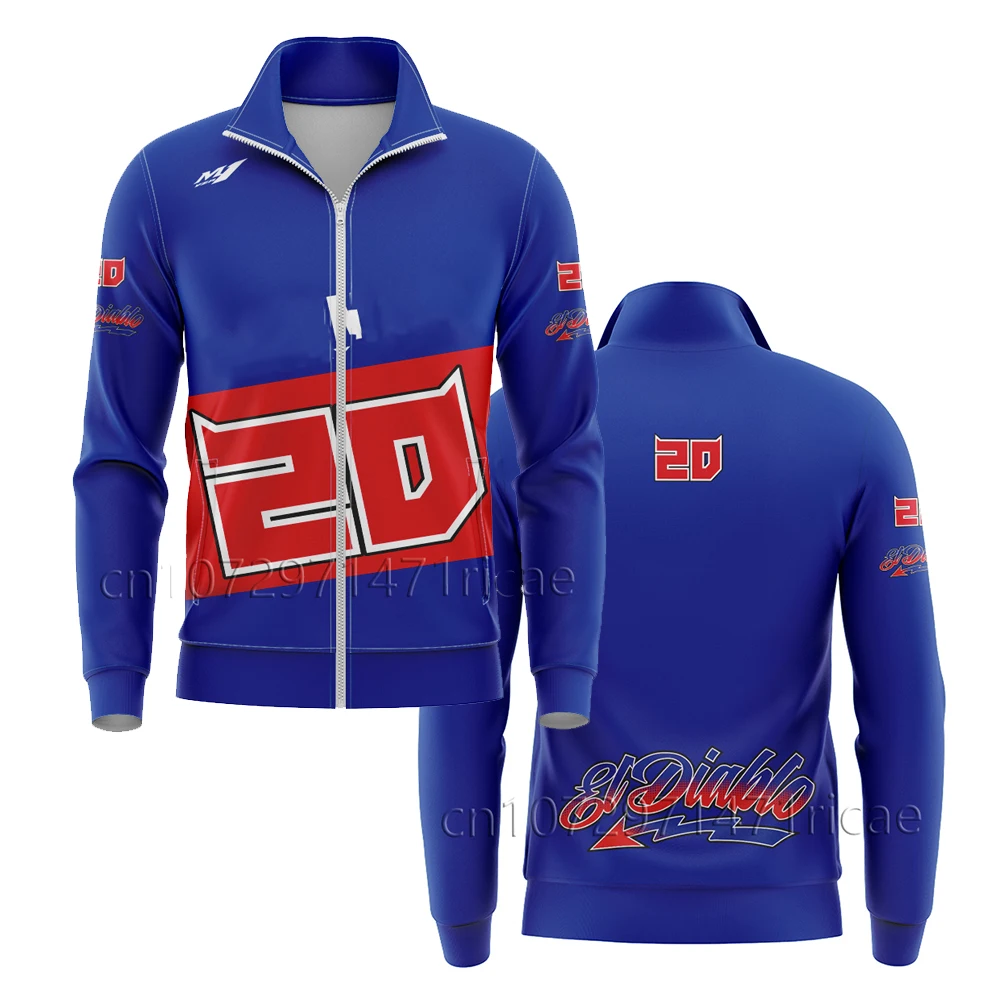 

Fabio Quartararo El Diablo 20 Motozip- Racing All Over Print 3D Apparels Shirt & Sweatpants - Blue Men's Outdoor Sportswear Suit