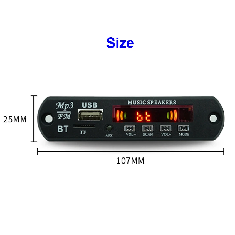 Bluetooth 5.0 MP3/WMA/WAV/APE/FLAC Decoder Board Car Audio USB TF FM Radio Module MP3 Music Player |