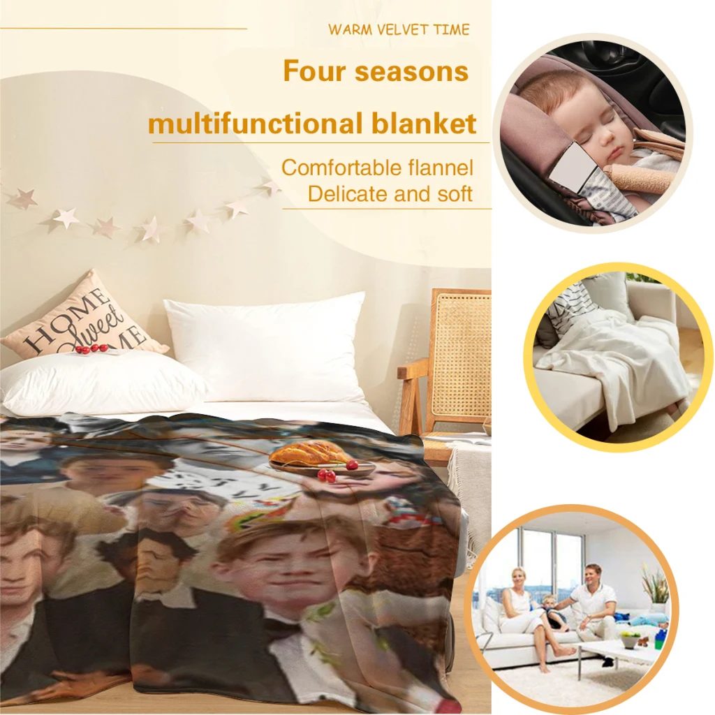 Комплект коннор фотоколлаж среднее одеяло мягкие комплекты одеял пледы для