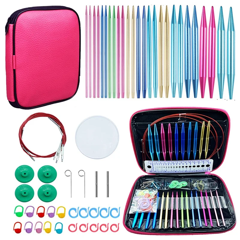 

Circular Knitting Needles Set With Case- Aluminum Knitting Needle For Handmade DIY Knitting With Knitting Accessories