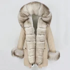 Парка женская со съемным мехом OFTBUY, длинная, с воротником из натурального Лисьего меха, для зимы, 2021