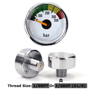 Новый Пейнтбольный пневматический пистолет для страйкбола PCP пневматическая винтовка Мини манометр 350 бар аксессуары для воздуха 18NPT-Silver