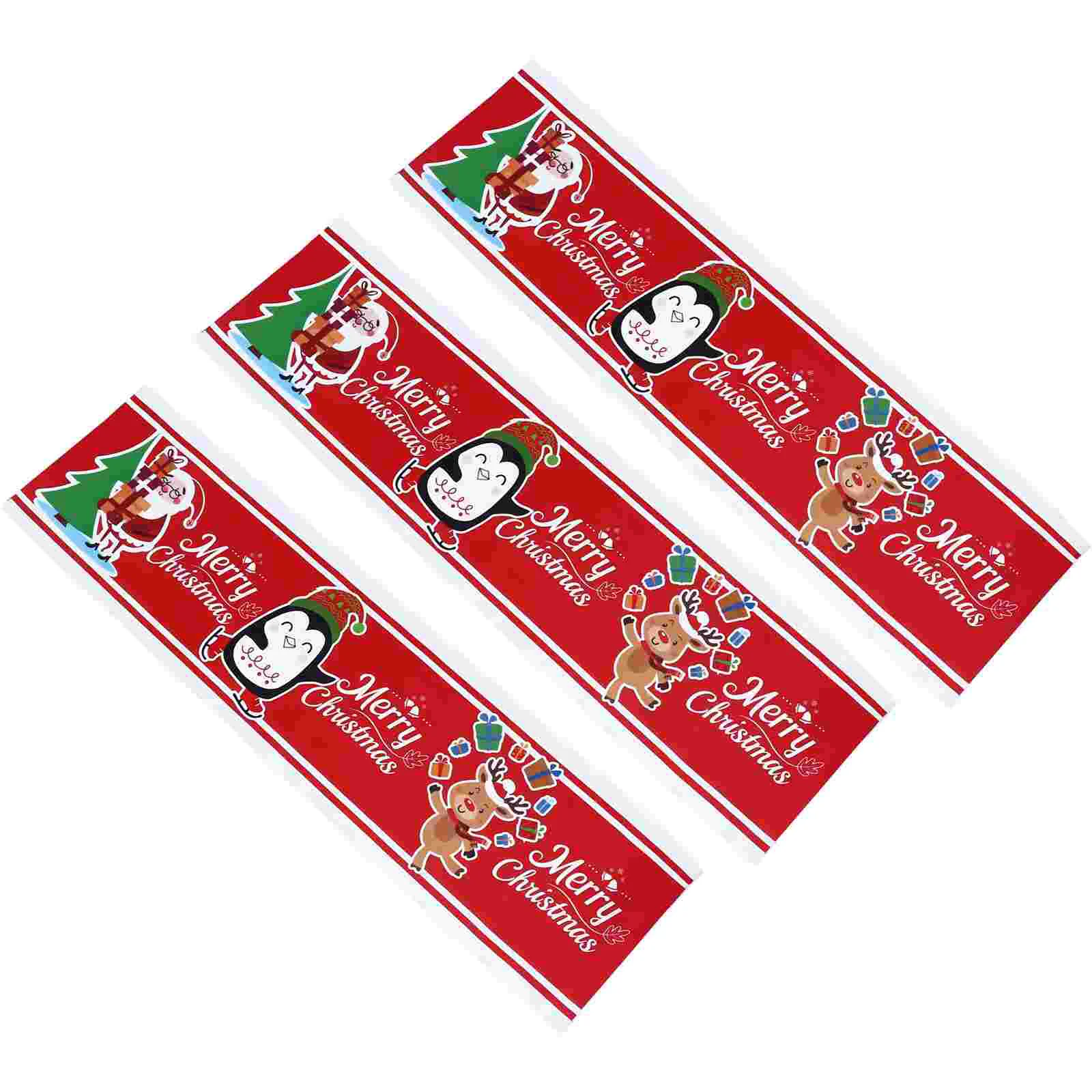 

3pcs Christmas Wall Border Snata Snowman Wall Sticker Merry Christmas Window Clings Holiday Nursery Decals for Room Kindergarten