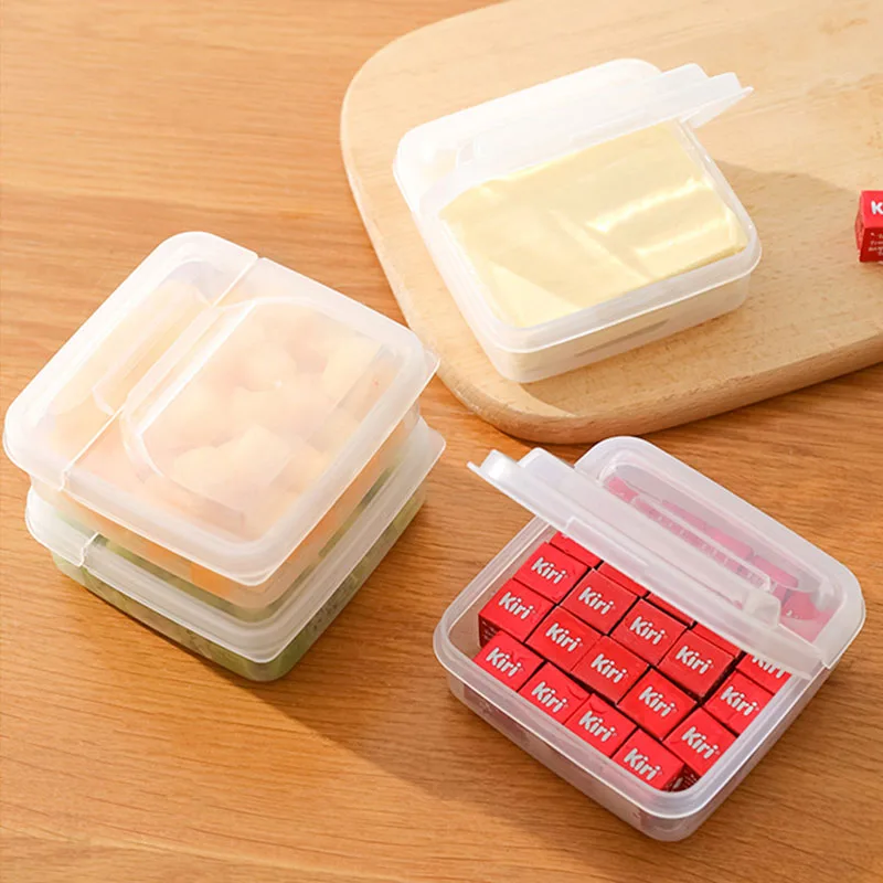 

2Pcs/Set Sub Packing Container For Kitchen Butter Cheese Slice Storage Box Fruit Vegetable Fresh-Keeping Organizer Refrigerator