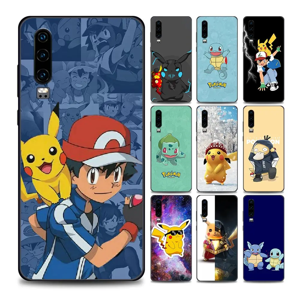 

Japanese Anime Pikachu Phone Case for Huawei P10 P20 P30 P40 Lite P50 Pro Plus P Smart Z Soft Silicone Case Cover Pikachu