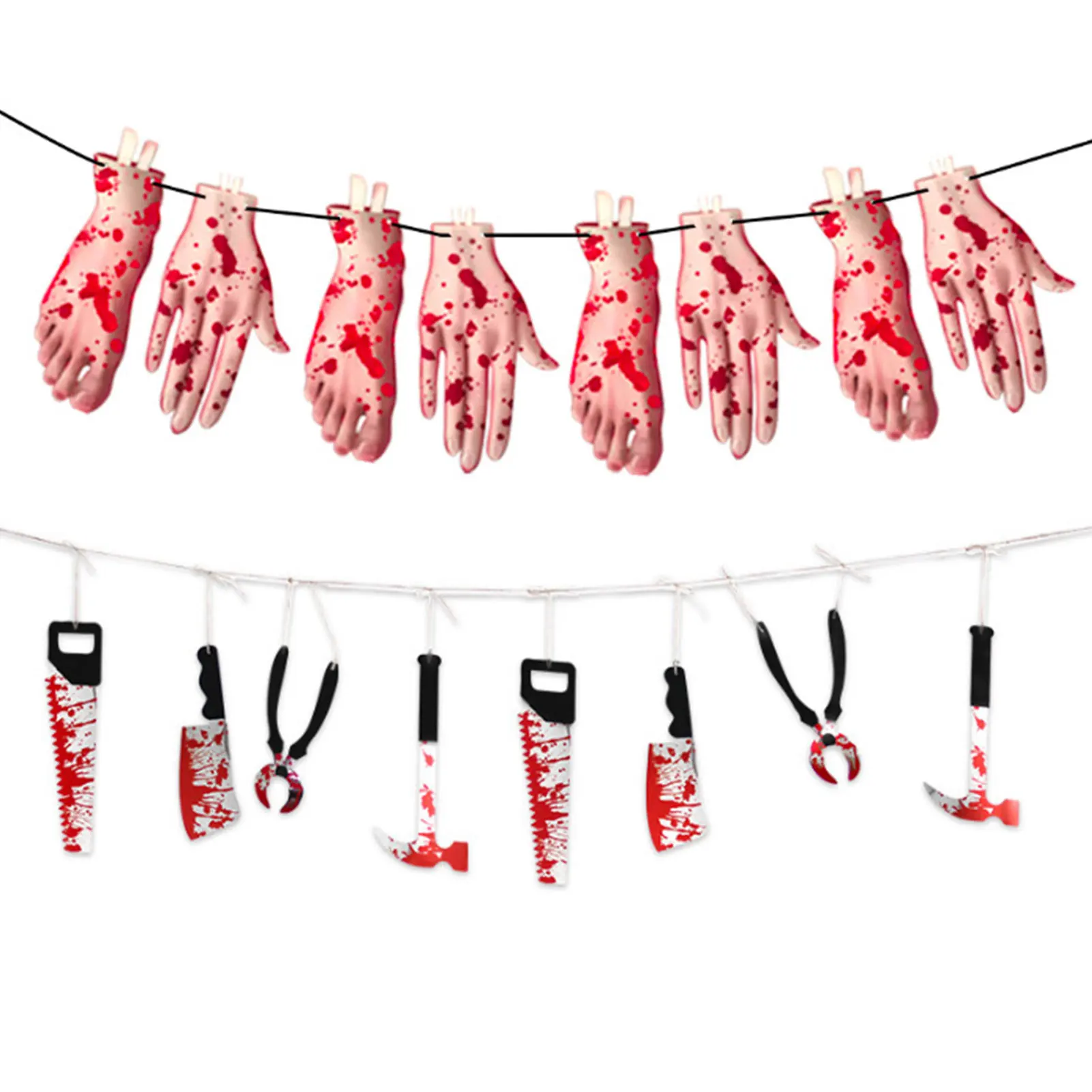 Кровавый баннер на Хэллоуин кровавый подвесной Декор поддельные руки ножки