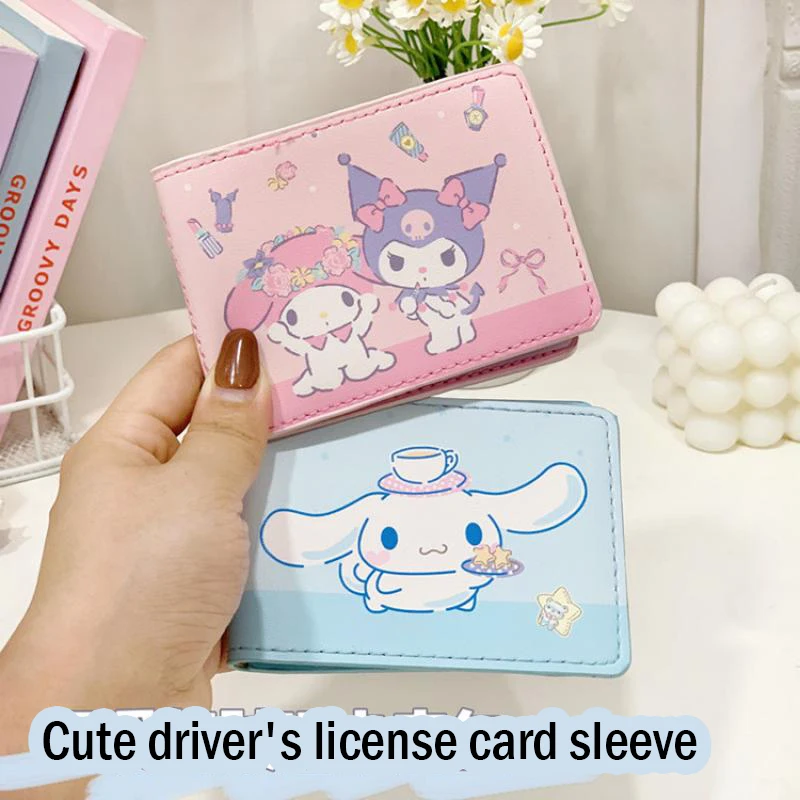 Карта водительского удостоверения автомобиля Sanrio cinnamoroll, милая Обложка с мультяшным рисунком, Обложка для водительского удостоверения