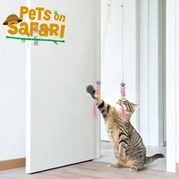 simulation cat teaser toy hanging door self happy scratch rope mouse adjustable kitten scratch bite interactive toys accessories
