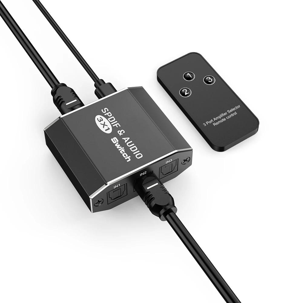SPDIF Toslink Switcher 3 в 1 цифровой оптический аудиоразветвитель селекторный