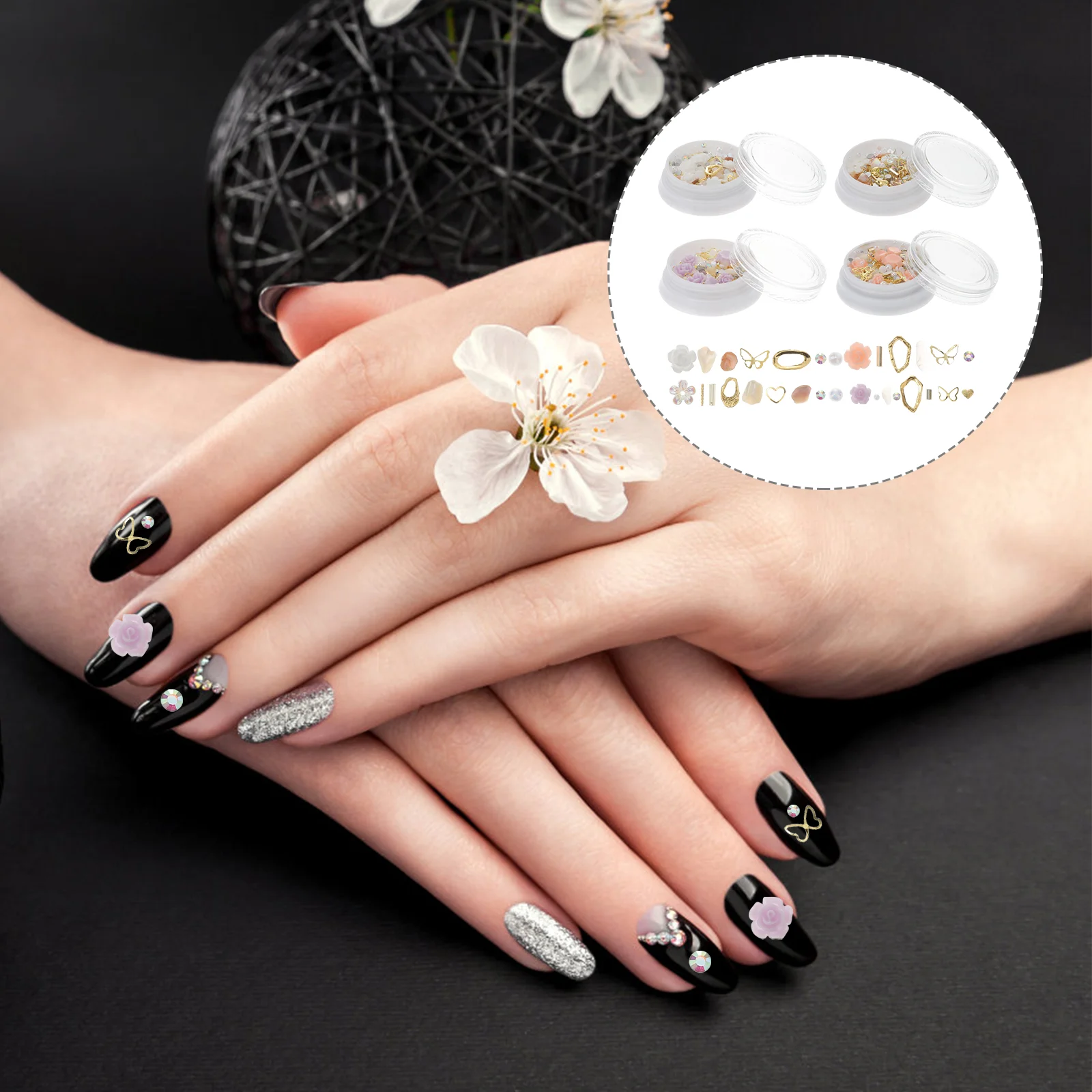 

3d Nail Accessories Manicure Decoration Flowers Charms Acrylic Nails Decorations