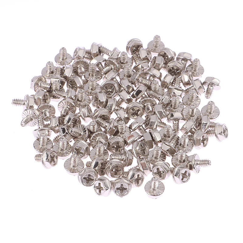 

100pcs Toothed Hex 6/32 Computer PC Case Hard Drive Motherboard Mounting Screws For Motherboard PC Case CD-ROM Hard Disk