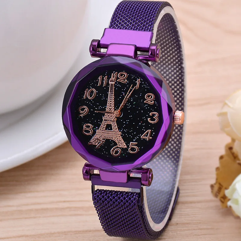 2022 new classic magnet starry sky light luxury women's watch casual fashion temperament high-end mesh belt women's quartz watch