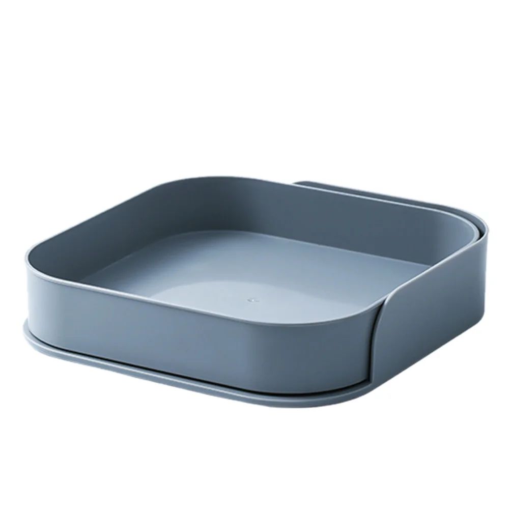 

Rack Organizer Turntable Tray Storage Rotating Holder Bathroom Cabinet Plastic Vanity Makeup Kitchen Bins Shelf Stand Container