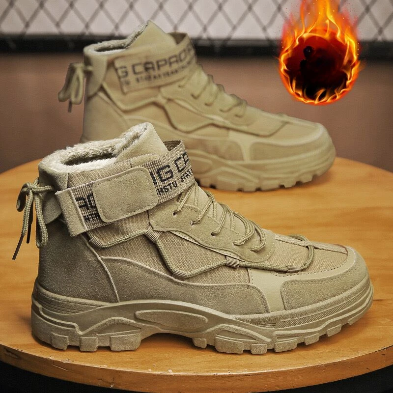 Мужские зимние ботинки уличные бархатные морозостойкие ботильоны модная