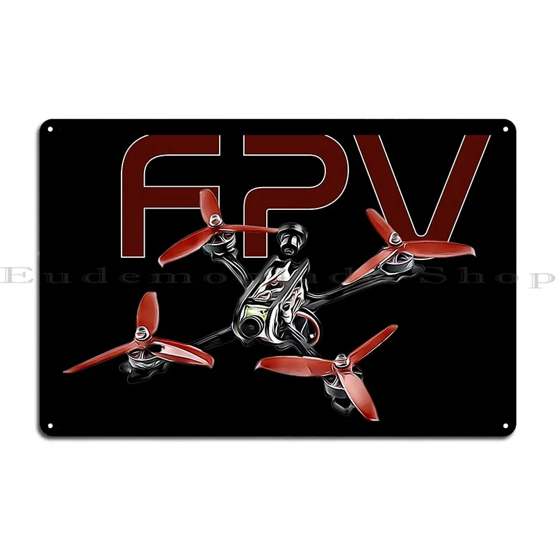 Дрон Гонки ПиЛОТ БПЛА БАСТ КВАДКОПОР FPV Металлическая табличка Настенная роспись