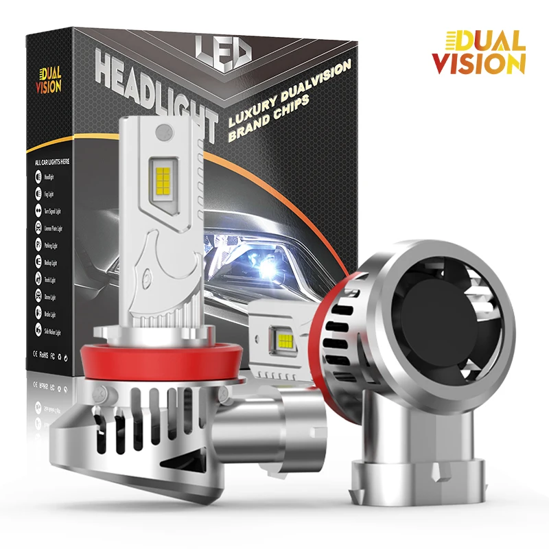 

Светодиодные Лампы Dualvision Для Фар H7 H11 H4 H8 H9 9005 9006, Белый Свет 6000K, Canbus Без Ошибок