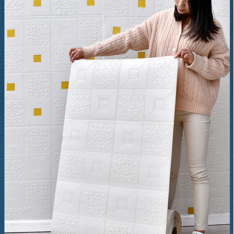 

3D Wall Tile Stickers Self-adhesive Waterproof Simple Easy Peel Stick for Kitchen Wall Home Decor