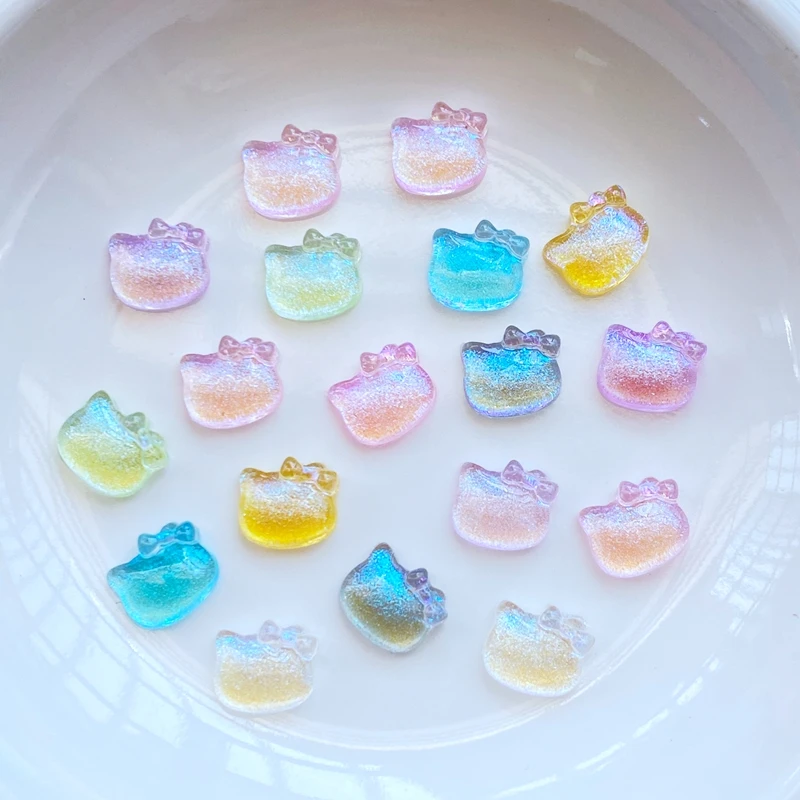 

100 шт. милые мини кошачьи головы из полимера TSXJY для скрапбукинга