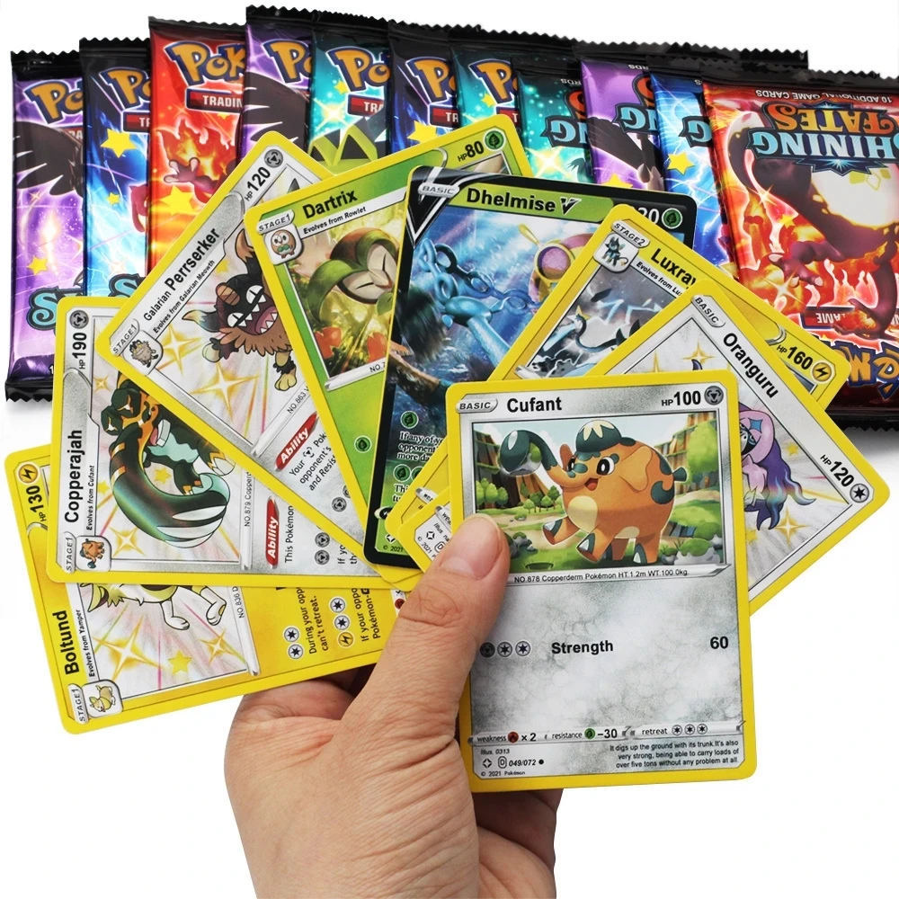 

Pokemon card toys 56 styles randomly issued, children's growth toys, cartoon character model toys, flipped deformation cards