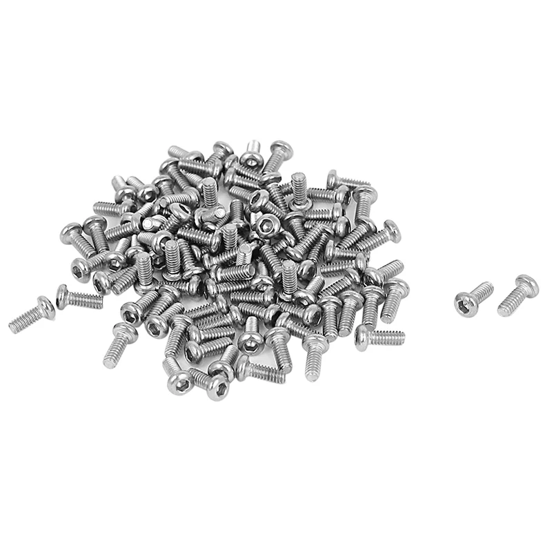 

Promotion! 0.4mm Pitch M2 Stainless Steel Hex Socket Button Head Screws 100 Pcs